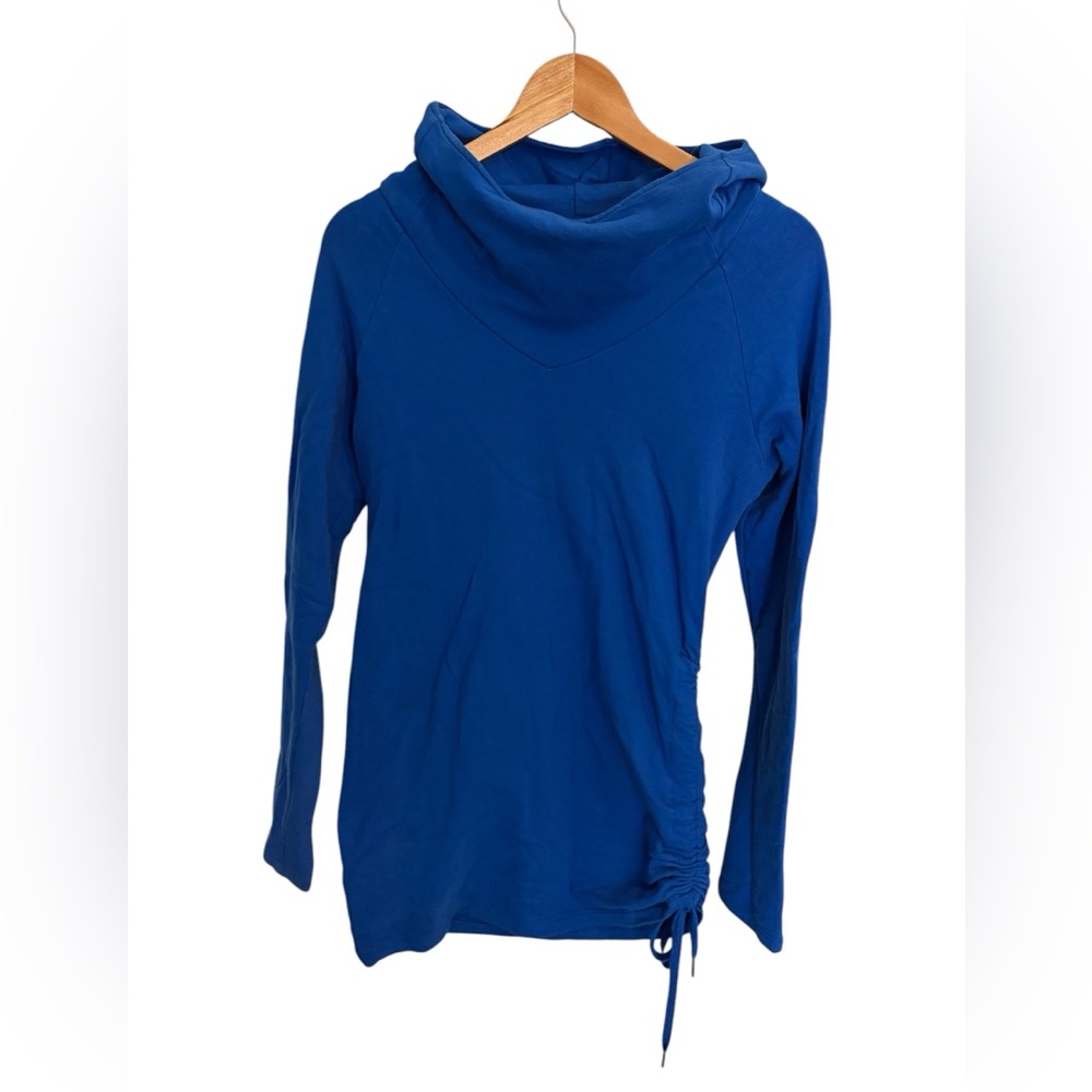 Women’s Fig Clothing Chalet Blue Hooded Tunic Sweater